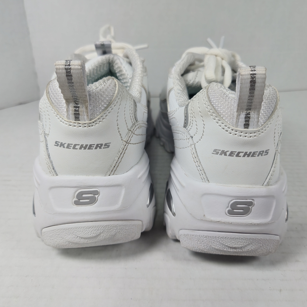 Skechers D'Lites Fresh Start Walking White and Silver Sneakers Size 5 1/2 Wide - Picture 6 of 13